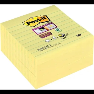 3M Post-it Haftnotizen super sticky Z-Faltung 101 x 101mm liniert gelb
